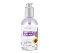 SpaScriptions Lavender Body Oil - After Shower Infused Body Oil with Sunflower Extract & Chamomile for Soft Calm Skin, Hydrating Lightweight Non-Greasy Daily Moisturizer in Premium Glass Bottle, 8 oz