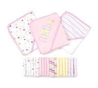 Spasilk 23-Piece Essential Baby Bath Gift Set, Pink