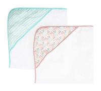 Spasilk Baby 2 Pack Soft Terry Towel with Muslin Printed Hood