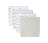 Spasilk Baby 4 Pack 100% Cotton Flannel Receiving Blanket, Grey Giraffe, One size