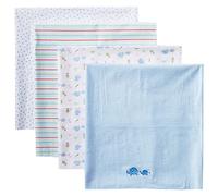 Spasilk Baby-Boy Newborn 4 Pack Flannel Receiving Blanket, Blue Elephant, 30 Inchx30 Inch
