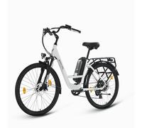 SPATIAL 26" Electric Bikes for Adults, Mountain Bike with LCD Display, 36V 13AH Removable Battery 250W Powerful Motor, 7-Speed Derailleur 74KM Max Range Ebike Commute MTB for Teens Adults (White)