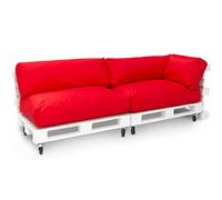 Spatium Jumbo XXL pallet cushions from removable pillowcase, water and dirt resistant, cushions for pallet furniture Red, 5-Piece set