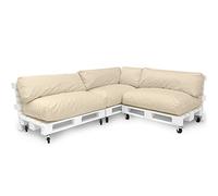 Spatium Jumbo XXL pallet cushions from removable pillowcase, water and dirt resistant, cushions for pallet furniture Beige, 8-Piece set