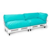 Spatium Jumbo XXL pallet cushions from removable pillowcase, water and dirt resistant, cushions for pallet furniture Turquoise, 5-Piece set