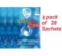 Spatone Liquid Iron Natural Food Supplement 20ml Daily Iron Shots 3 X 28 Sachets