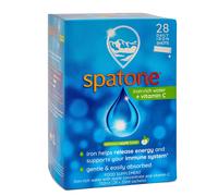 Spatone Natural Iron Supplement + Vitamin C (28 Sachets), Daily Convenient Liquid Iron Sachets, Nothing Artificial, Better Absorption than