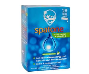 Spatone Natural Iron Supplement + Vitamin C (28 Sachets), Daily Convenient Liquid Iron Sachets, Nothing Artificial, Better Absorption than Tablets, Less Side Effects, Apple Flavour