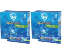 Spatone Natural Iron Supplement + Vitamin C (42 Sachets), Daily Convenient Liquid Iron Sachets, Nothing Artificial, Better Absorption Than Tablets, Less Side Effects, Apple Flavour (Pack of 2)