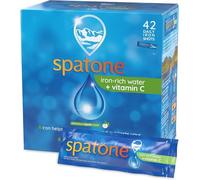Spatone Natural Iron Supplement + Vitamin C (42 Sachets), Daily Convenient Liquid Iron Sachets, Nothing Artificial, Better Absorption than Tablets, Less Side Effects, Apple Flavour