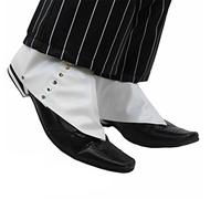 Spats, White with Buttons, Halloween Mens Gangster shoe covers, fancy dress