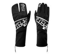 SPATZWEAR THRMOZ Deep Winter Cycling Gloves - Thermal Gloves with Fold-Out Windproof Shell, YKK Zipper, Touchscreen Finger - Pro Team Cold Weather Bike Gear (Black, M)