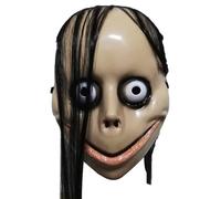 Spaventosa Reporting - Halloween Headpiece in Latex, Scary Cosplay Costume, Latex Headpiece for Halloween Party, Horror with Long Hair, Accessory for Celebrations