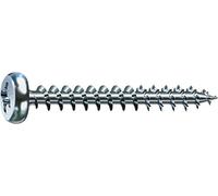 SPAX 0231010350205 Universal Screw, 3.5 x 20 mm, 1000 pieces, Z2, Half Round Head, Fully Thread, 4CUT, WIROX A3J, Blank Galvanised