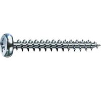 SPAX 0231010400205 Universal Screw, 4.0 x 20 mm, Phillips Z2, Half Round Head, Fully Thread, 4CUT, WIROX A3J, Blank Galvanised, Pack of 1000