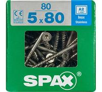 SPAX 4197000500806 80mm Screw (Bolt, Stainless Steel, Wood, Flat Head, Torx, Silver)