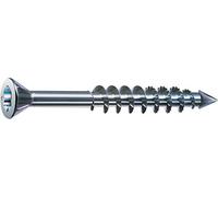 SPAX 441010350403 M Countersunk Head with milling Ribs, T-Star Plus, Partial Thread and Cut tip, 3.5 x 40, galv, Pack of 200, Blank galvanised, 3.5 mm x 40 mm