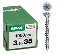Spax 4CUT 1191010350155 Universal Screw, Countersunk, T-Star Plus, Fully Threaded, Galvanised Blank A2J, 1191010350355
