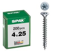 Spax 4CUT 1191010350155 Universal Screw, Countersunk, T-Star Plus, Fully Threaded, Galvanised Blank A2J, 1191010400253
