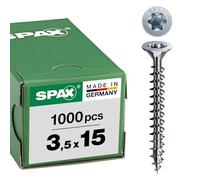 Spax 4CUT 1191010350155 Universal Screw, Countersunk, T-Star Plus, Fully Threaded, Galvanised Blank A2J, 1.19101E+12