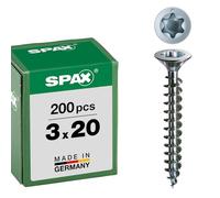 Spax 4CUT 1191010350155 Universal Screw, Countersunk, T-Star Plus, Fully Threaded, Galvanised Blank A2J, 1191010300203