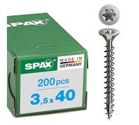 Spax 4CUT 1197000350163 Universal Screw, Countersunk T-Star Plus Fully Threaded, Stainless Steel Rust- A2, 1.4567, 1197000350403