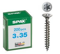 Spax 4CUT 1197000350163 Universal Screw, Countersunk T-Star Plus Fully Threaded, Stainless Steel Rust- A2, 1.4567, 1197000300353