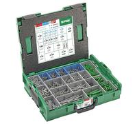 SPAX L-BOXX Large Electrician Set Including 1,200 Button Head Screws in 14 Dimensions, 250 Matching Dowels and 6 T-Star Plus Bits