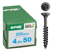 SPAX Fa?ade screw, 4.5 x 50 mm, 200 pieces, partially threaded, raised countersunk head, T-STAR plus T20, CUT point, A2 stainless steel BLAX - 25170404505021