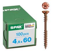 SPAX Facade screw, 4,5 x 60 mm, 100 pieces, Fixing thread, raised countersunk head, T-STAR plus T20, 4CUT, stainless steel A2 antique - 25479004506022