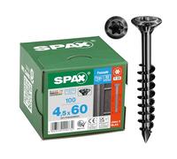 SPAX Facade Screw, 4.5 x 60 mm, Pack of 100, Partially Threaded, Raised Countersunk Head, T-Star Plus T20, Cut Tip, Rustproof Stainless Steel A2 BLAX - 25170404506021