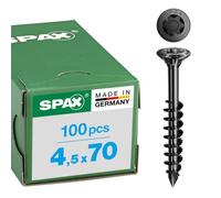 SPAX Facade screw, 4.5 x 70 mm, 100 pieces, partially threaded, raised countersunk head, T-STAR plus T20, CUT point, A2 stainless steel BLAX - 25170404507021