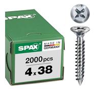 Spax FEX Cut FEX Speedrive Cut Fitting Screws 4,0x38 mm PH 2 | Silver | for PVC Profile Steel | Hot Pack