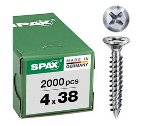 Spax FEX Cut FEX Speedrive Cut Fitting Screws 4,0x38 mm PH 2 | Silver | for PVC Profile Steel | Hot Pack