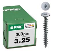 SPAX Rear Wall Screw without Lens 3.0 x 25 Torx 10 Wirox Silver Pack of 300