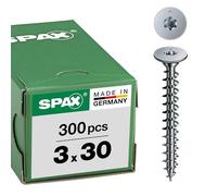 SPAX Rear Wall Screw without Lens 3.0 x 30 Torx 10 Wirox Silver Pack of 300