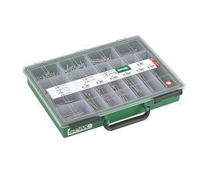Spax Large Assortment Case, Screw Set with 14 Dimensions, 384 Screws + 3 Bits, Countersunk Head, T-Star Plus, Wirox - 4000001991169