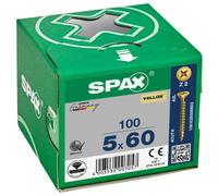 Spax Pz Countersunk Yellox Screws - 5x60mm Pack Of 100