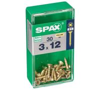 Spax PZ Countersunk Zinc Yellow Screws - 3 x 12mm Pack of 30