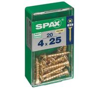 Spax Pz Countersunk Zinc Yellow Screws - 4 X 25mm Pack Of 20