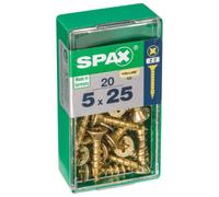 Spax Pz Countersunk Zinc Yellow Screws - 5 X 25mm Pack Of 20