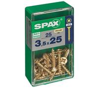 Spax Pz Flat Countersunk Steel Screw (Dia)3.5mm (L)25mm, Pack Of 25