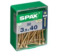 Spax Pz Flat Countersunk Steel Screw (Dia)3.5mm (L)40mm, Pack Of 50