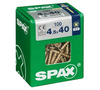 Spax Pz Flat Countersunk Steel Screw (Dia)4.5mm (L)40mm, Pack Of 100