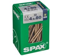 Spax Pz Flat Countersunk Steel Screw (Dia)4.5mm (L)80mm, Pack Of 50