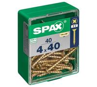 Spax Pz Flat Countersunk Steel Screw (Dia)4mm (L)40mm, Pack Of 40