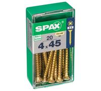 Spax Pz Flat Countersunk Steel Screw (Dia)4mm (L)45mm, Pack Of 20