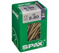 Spax Pz Flat Countersunk Steel Screw (Dia)5mm (L)80mm, Pack Of 50