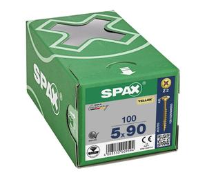 Spax PZ2 Universal Screws 5.0 x 90mm Yellox Coated - Pack of 100