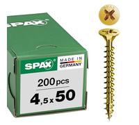 Spax Pz Countersunk Yellox Screws - 4.5x50mm Pack Of 200